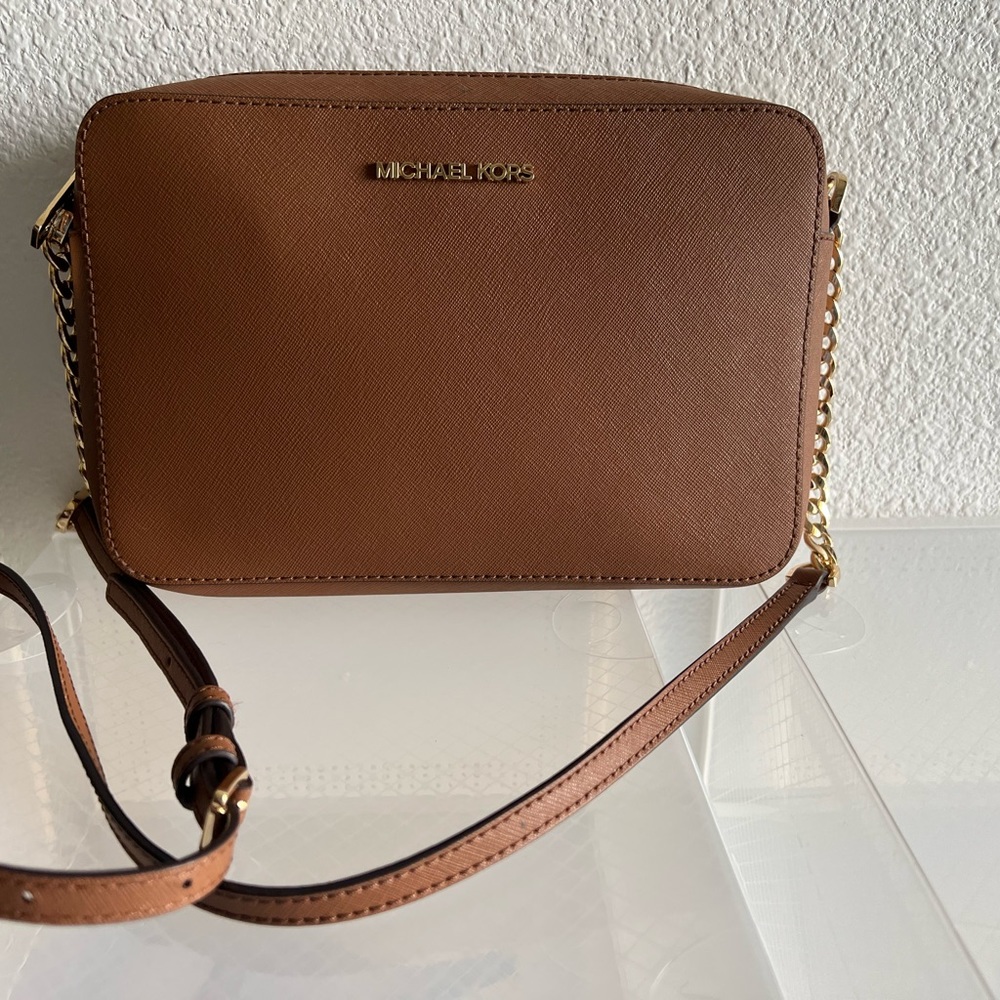 Michael Kors Camel Brown Jetsetter Crossbody